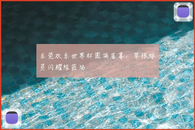 东莞欢乐世界杯圆满落幕,草根球员闪耀绿茵场